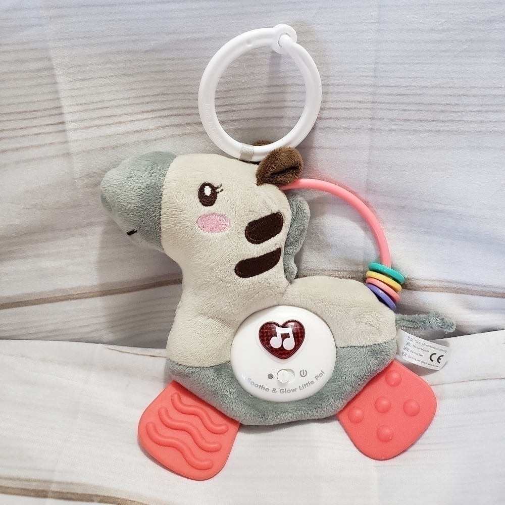Moni Zebra Plush Musical Toy Soother Teether Sensory Embroidered 7 Inch